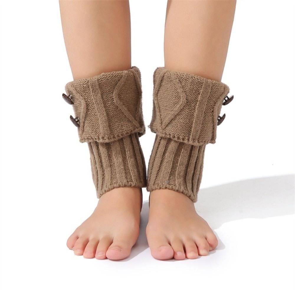 Buttons Crochet Knitted Leg Warmer Thermal Boot Cover New Short Leg Warmers  Autumn Winter