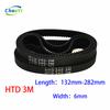 HTD 3M Uzavřený rozvodový řemen Délka 132mm-282mm Šířka 6mm 3M Synchronní řemen Gumový hnací řemen 144-3M 225-3M 255-3M Rozteč 3mm