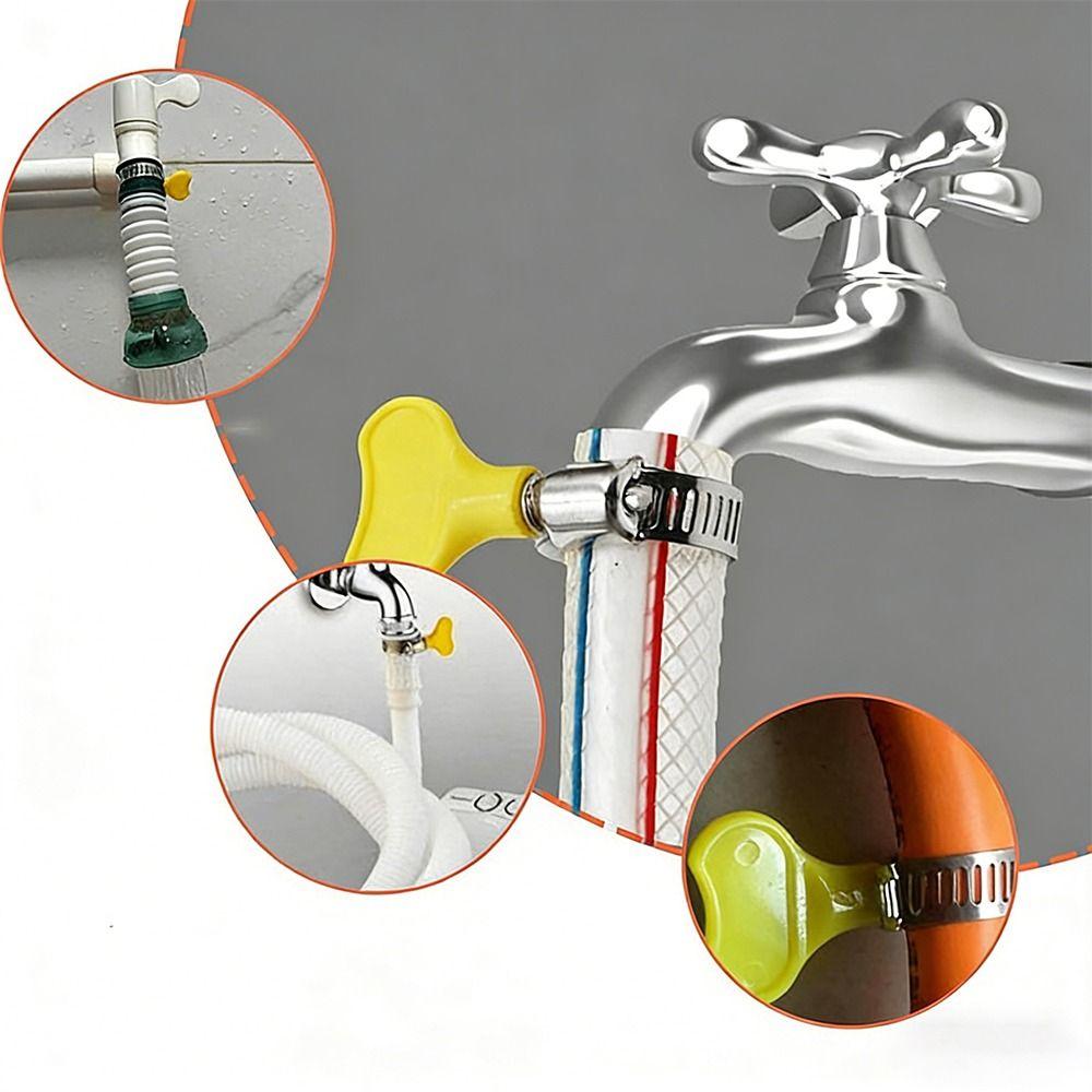 30pcs Hand Twist Design Stainless Steel Hose Clamps Worm Gear Hose Clamp  Air Pipe