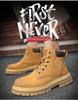 Men's 2024 Yellow High Top Winter Desert Work Boots with Cotton and Velvet Lining for Snow.