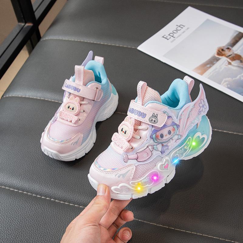 Children's dad shoes girls light sports shoes autumn new cartoon princess shoes versatile soft sole girls casual shoes