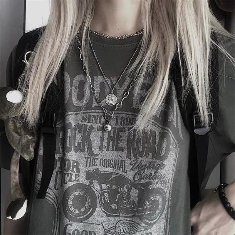 

Унисекс металлический хип-хоп диско кулон многослойная цепь ожерелье серебряный