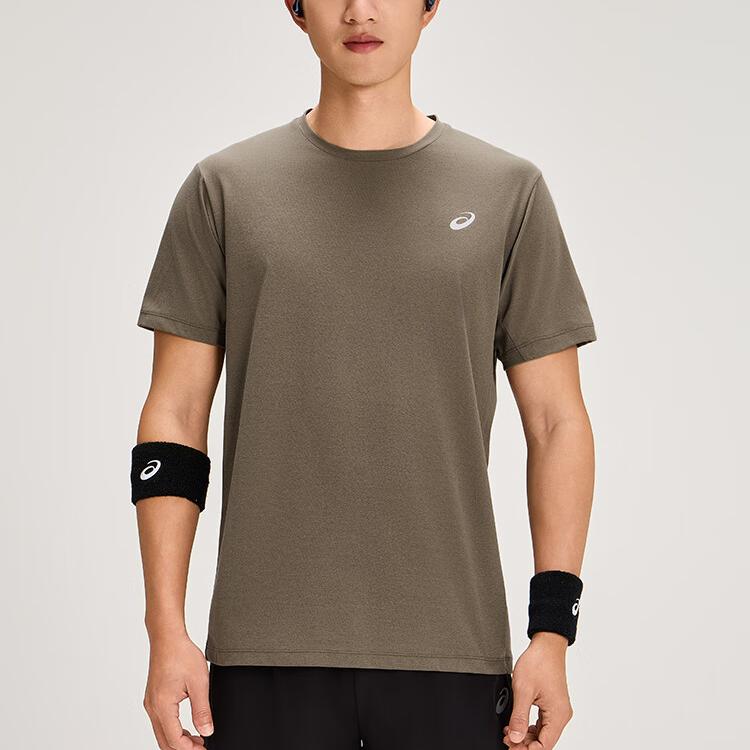 Asics Sports Lifestyle Series Moisture Wicking Quick Dry Running Short Sleeve T-Shirt Men Tops Dark-Brown 2031F138-250