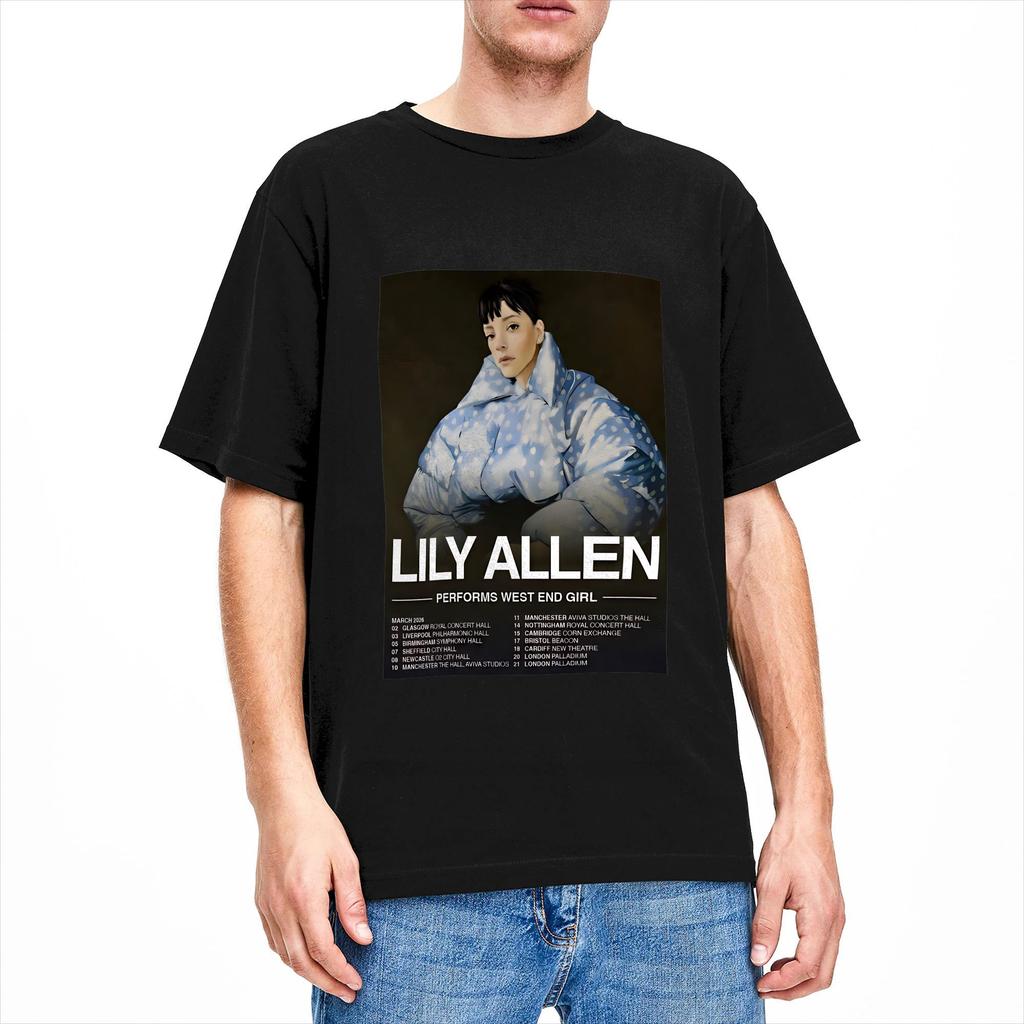Lily Allen West End Girl Tour 2026 TShirt Hippie T Shirts Short Sleeve Y2K Casual Tshirt Summer Cotton 4XL 5XL 6XL Clothes