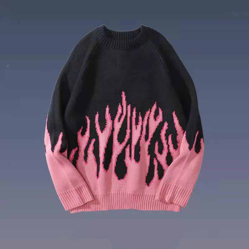 Pink Green Sweater Men's Women's Autumn Oversized Fashion Sweater Knitwear Men's Women's