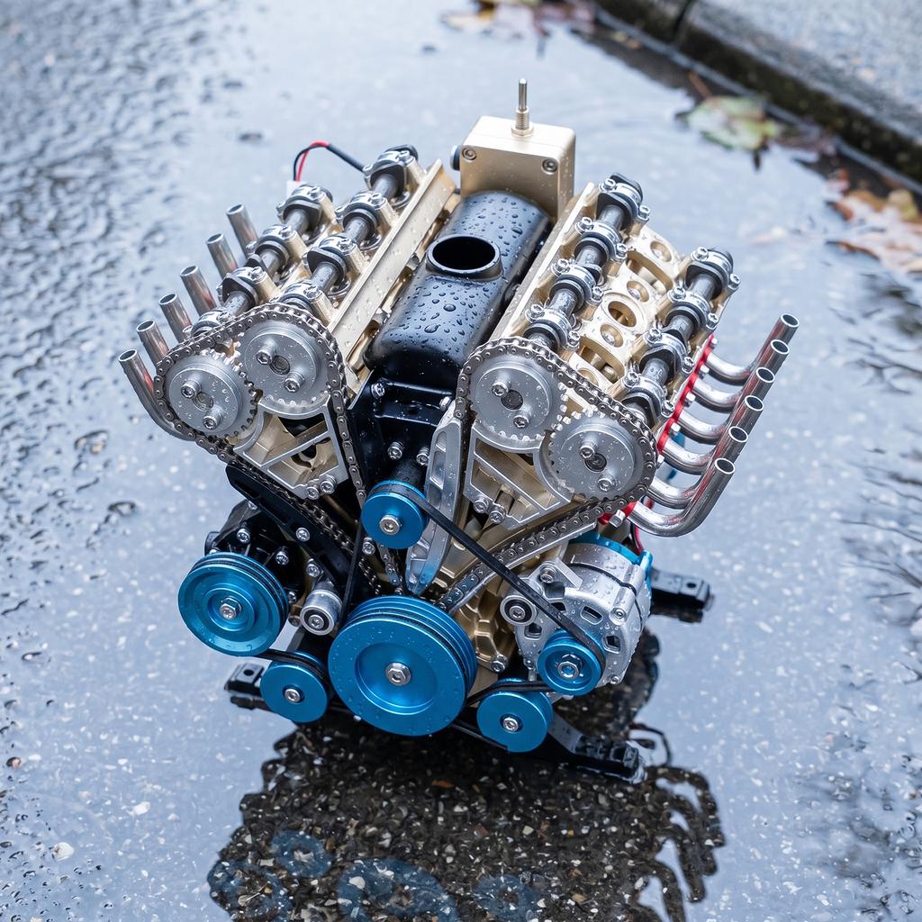 1:3 V8 Engine Model Electric Working Full Metal DIY Assembly Kit Mechanical STEM Desktop Display Collectibles Ornaments Holiday