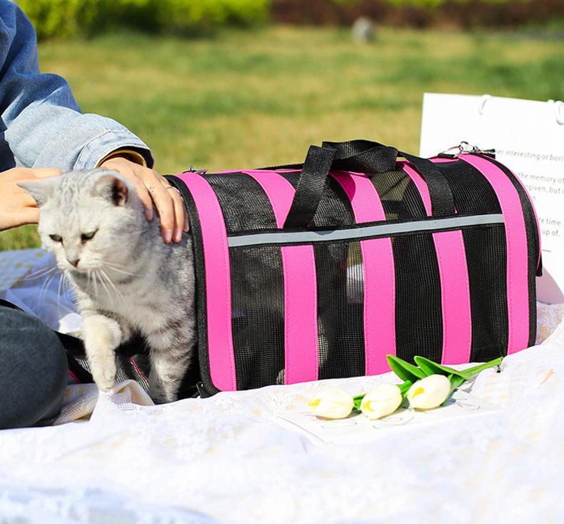 Breathable Mesh Crossbody Pet Backpack for Dogs & Cats