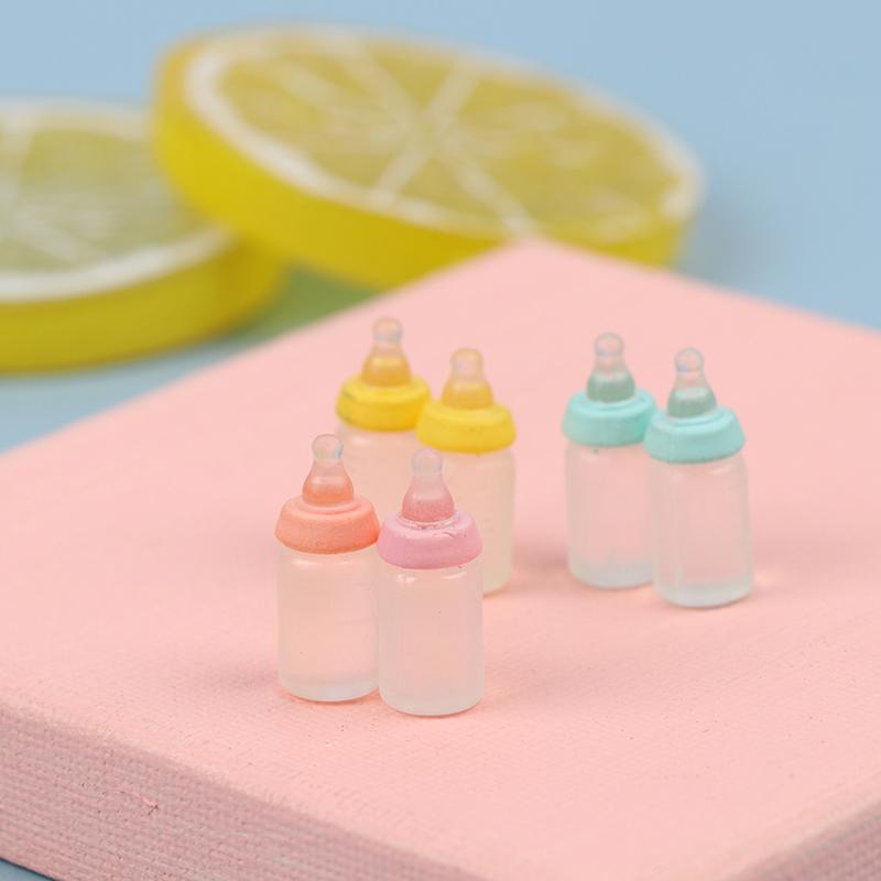 6Pcs 1:12 Dollhouse Miniatures Milk Bottle Baby Bottle Model Doll House Decor