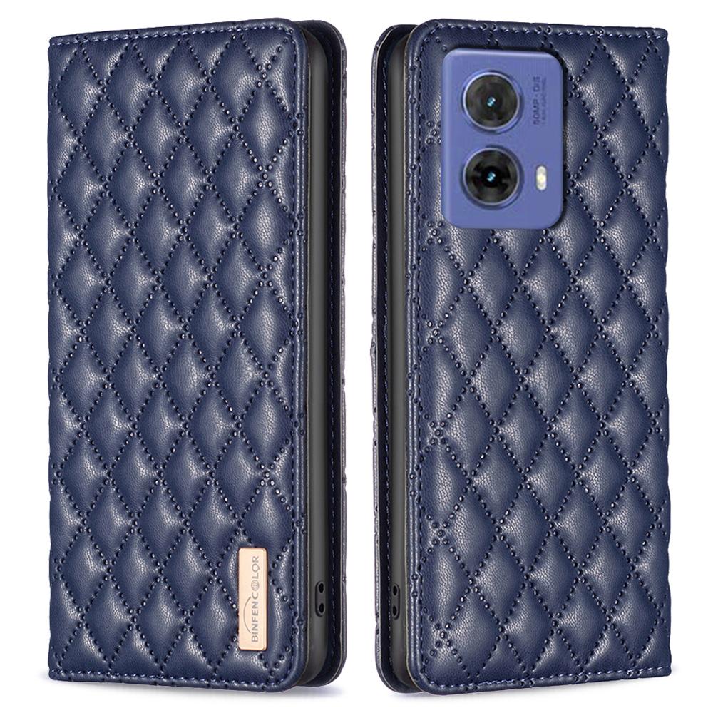 

BINFEN COLOR BF Style-16 For Motorola Moto G85 5G/S50 Neo 5G Case Card Slots Leather Phone Cover Blue