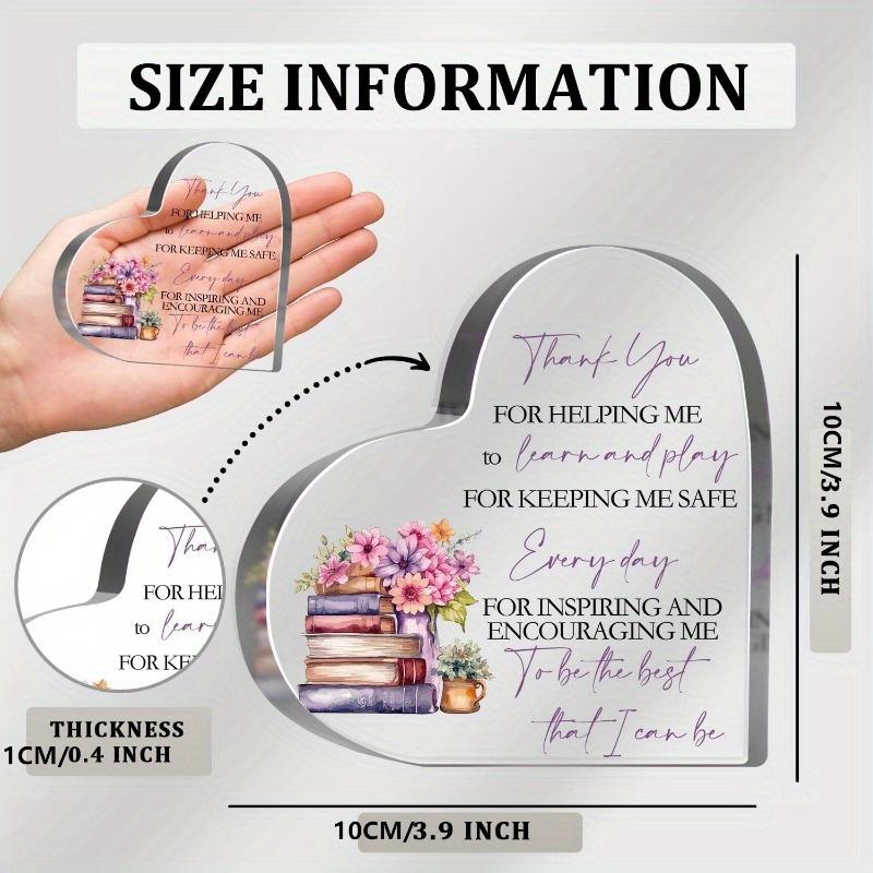 "Thank You for Helping Me Grow" Teacher Plaque - Inspirational Desk Gift for Mentors