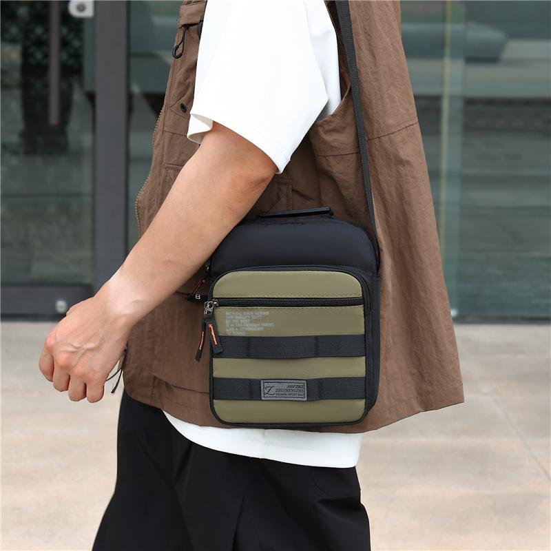 Men's Traveling Shoulder Bag Fashion Casual Patchwork Handbag High Quality Oxford Cloth Waterproof Multifunctional Crossbody Bag