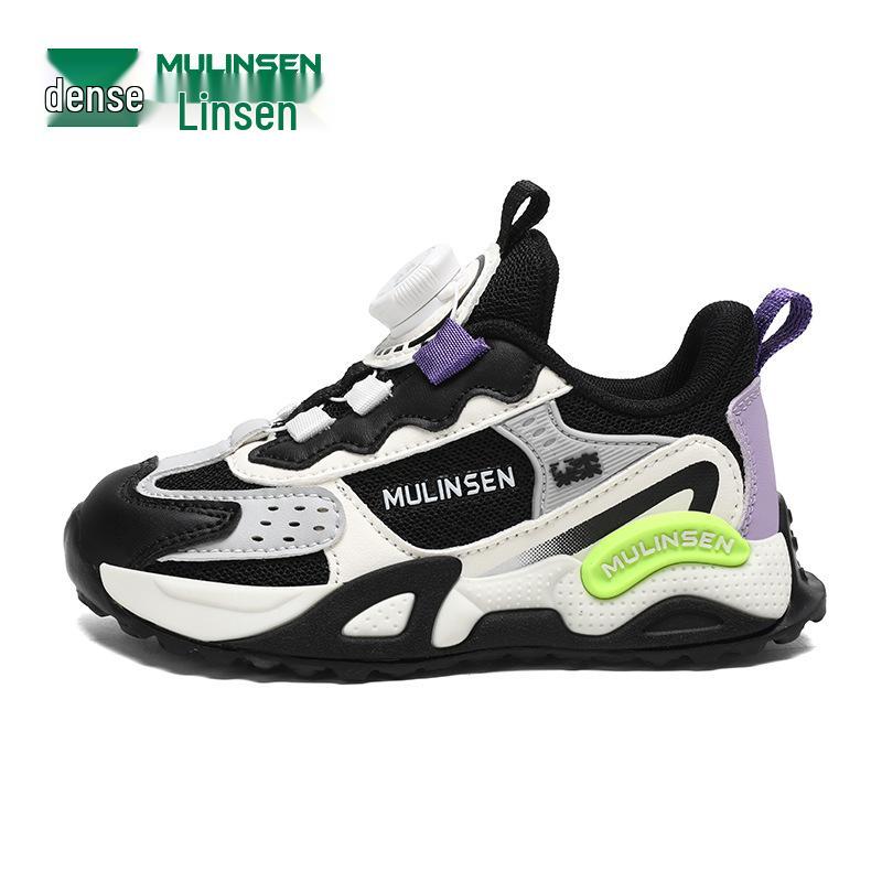 Mulinsen Kids' Breathable Mesh Running Shoes - Non-slip, Wear-resistant, Lightweight, Trendy for Boys & Girls, Spring/Autumn 2025.