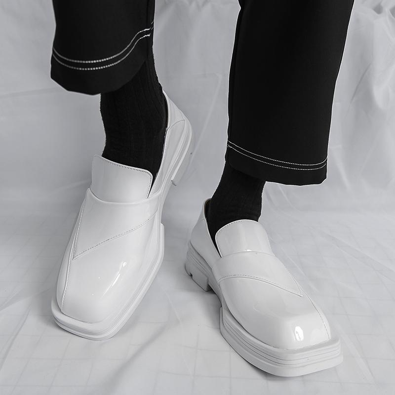 Fashion Hombre Casual men's leather shoes Luxury designer classic style Party and business office or daily work Thick soled loafers