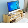 Adjustable Cherry Wood Monitor Riser and Desk Organizer