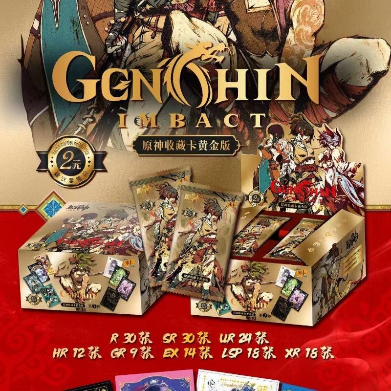 Game Genshin impact Card Anime TCG Collection Pack Booster Box Rare SSR Anime Collectible Card Family Table Game Card Toys gifts