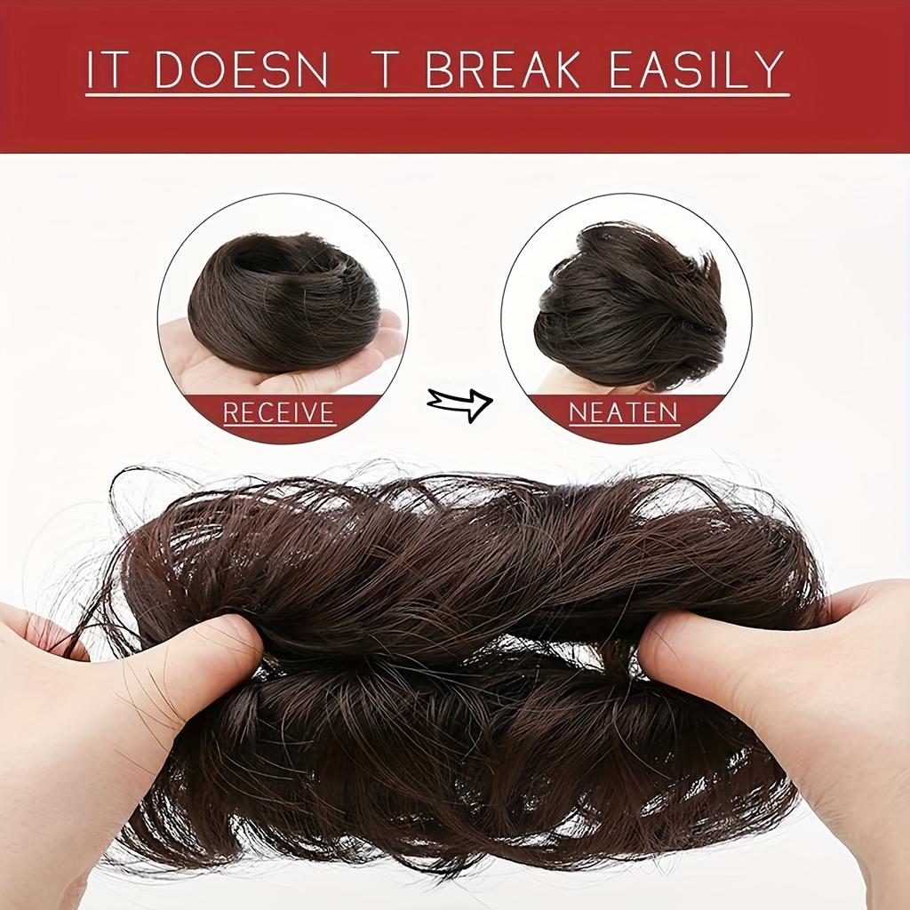 Messy Donut Hair Buns Tousled Updo Chignon With Elastic Hair Synthetic Hair Extensions Elegant Natural Looking For Daily Use Hair Accessories
