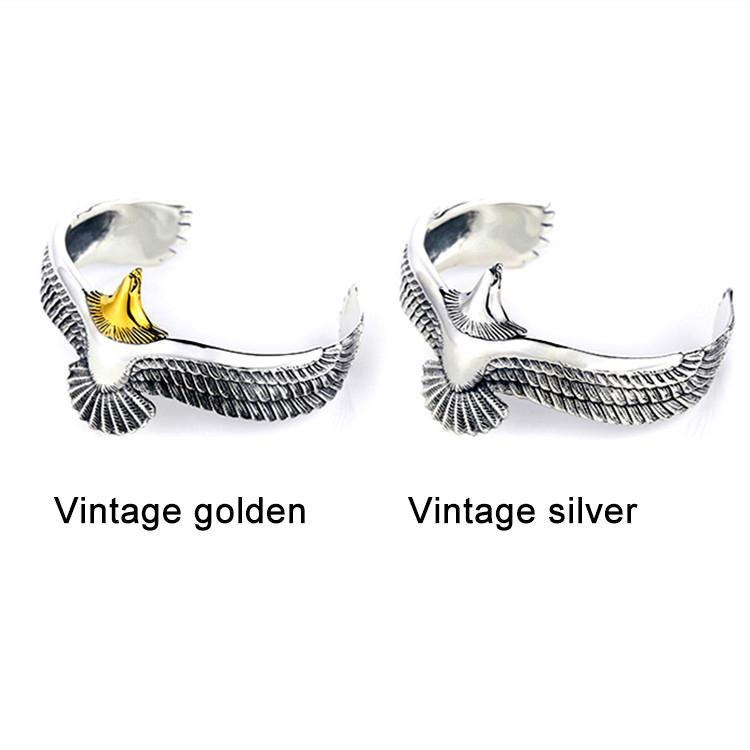 Eagle Bracelet Vintage Rock Punk Bangle Cuff Wristband Open Ended for Men Women Silver Z4113