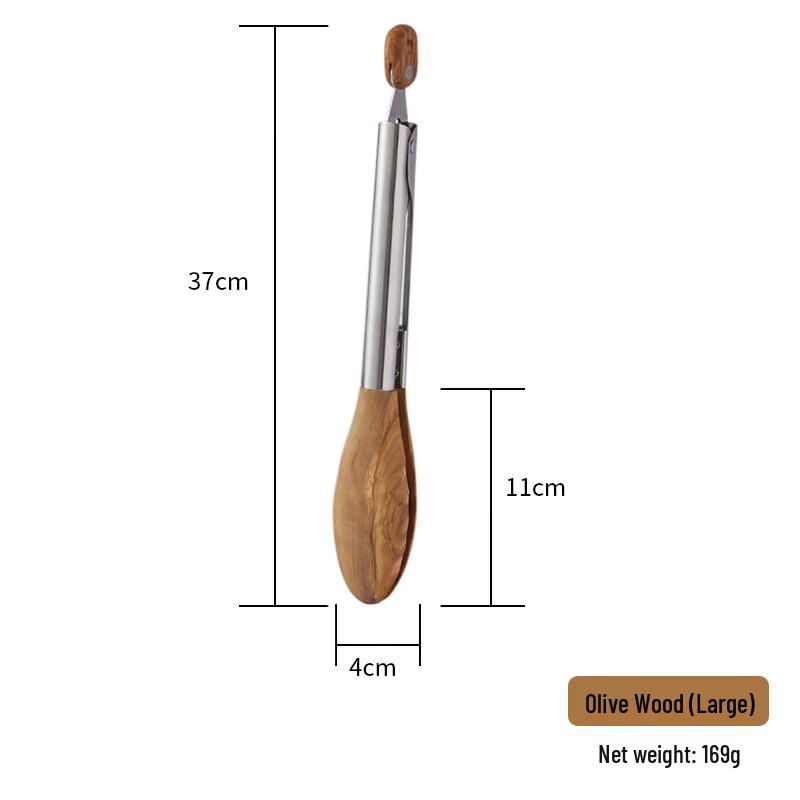 

Olive Wood and Stainless Steel Food Tongs