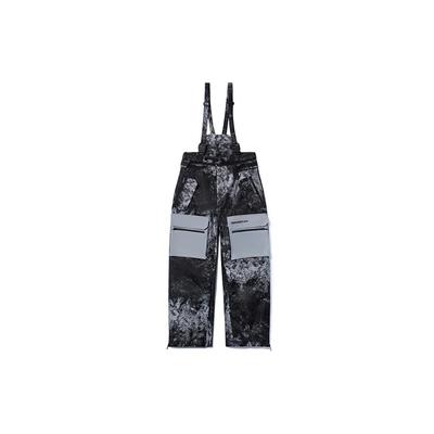 Li Ning CF Wu Xing Serie Show Style Polyester Gerades Bein Reflektierend Locker Overall Unisex Overall Schwarz Grau AYKR991-3