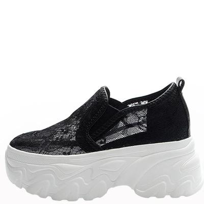 High Quality 9cm Air Mesh Lace Platform Wedge Breathable Hollow Women Hidden Heels Sandals Chunky Sneakers Summer Fashion Shoes