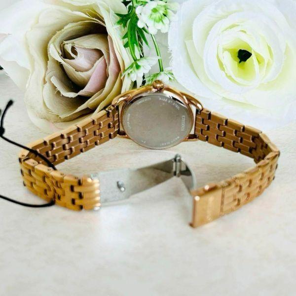 CITIZEN made in gold and A imported perfect as a Eco-Drive solar-powered women's watch, Japan, white. simple, model, gift.