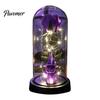 Spider Theme Party Props Halloween Indoor Light Up Rose In Plastic Dome Cloche, Artificial Preserved Decorative Glass Cloche Display Night with