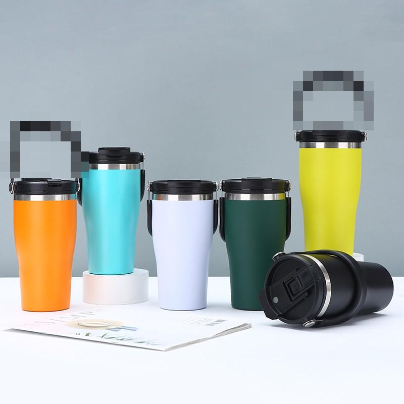 Stainless Steel Vacuum Insulated Travel Mug With Handle 20oz Double Wall Thermos Outdoor Sports Car Office