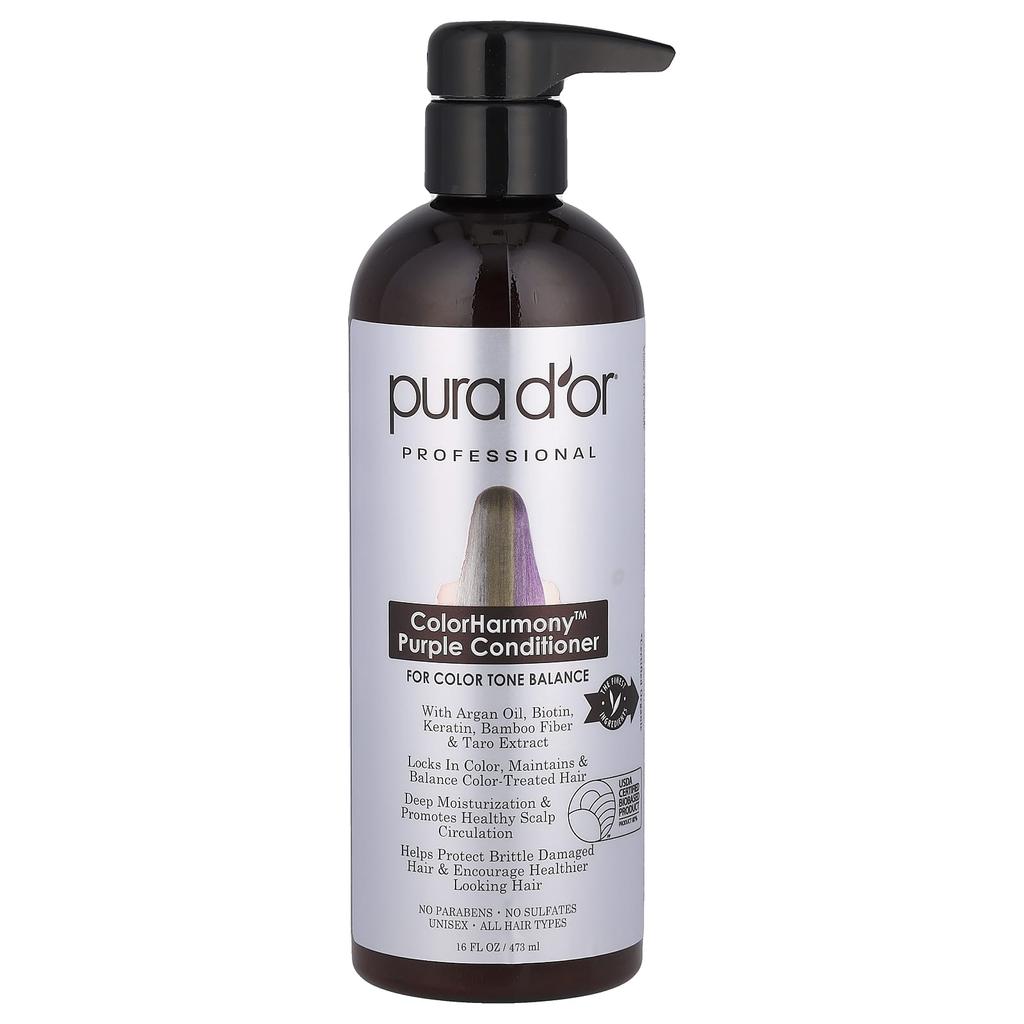 Pura D'or Professional, Colorharmony™ Purple Conditioner, 473 Ml (16 Fl Oz)