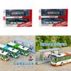 Alloy Car Bus Stop Scene Toy Set For Kids With Light Sound Functionality