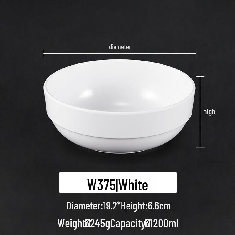 

A5 White Melamine Noodle Bowl