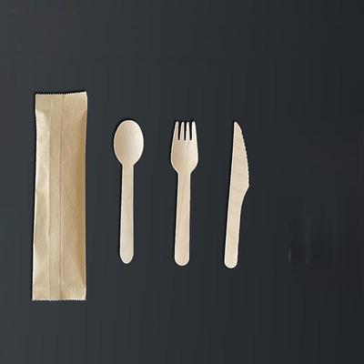 ZISIZ 14cm Disposable Wooden Cutlery 4-Piece Set