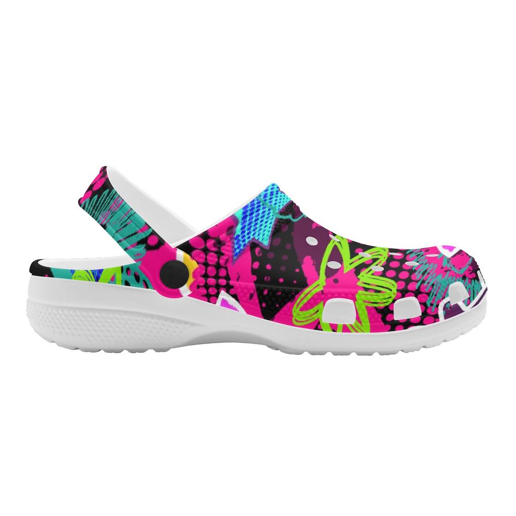 Printed EVA Garden Shoes for Women Men Lightweight Breathable Slip On Clogs Beach Pool Home Bathroom Sandals Soft Summer Wear