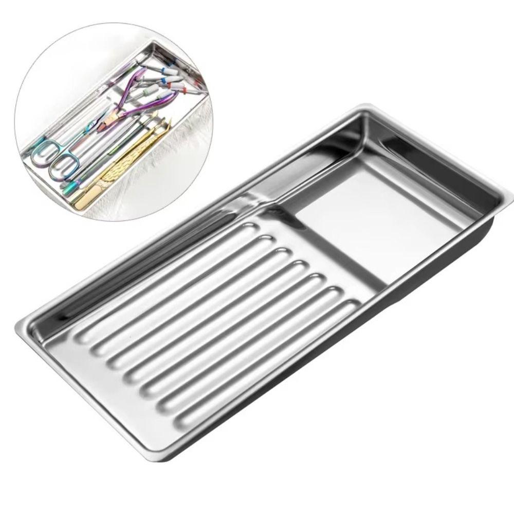 New Stainless Steel Nail Art Equipment Plate Square High-temperature Resistant Doctor Dental Tray Disinfection Plates