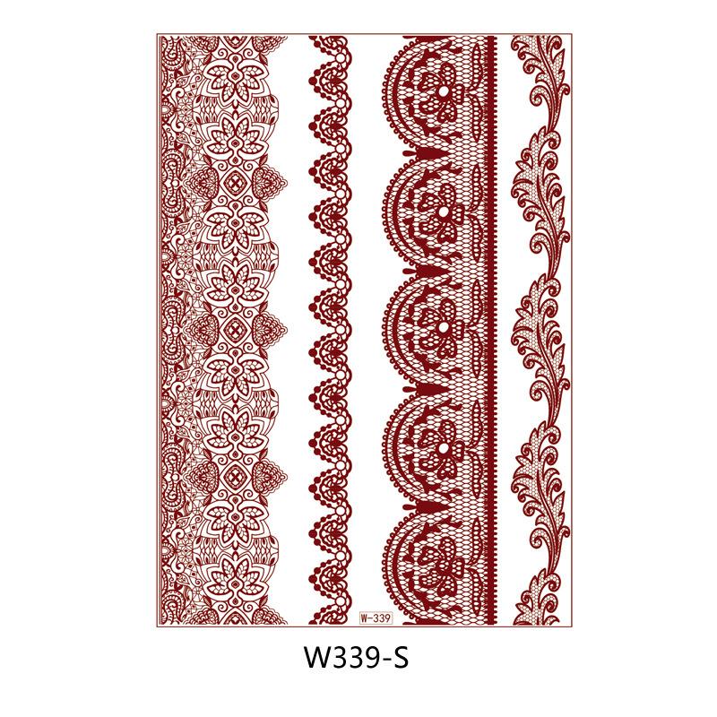 Beauty Sticker Vermilion Lace Tattoo Sticker Waterproof Tattoo Sticker