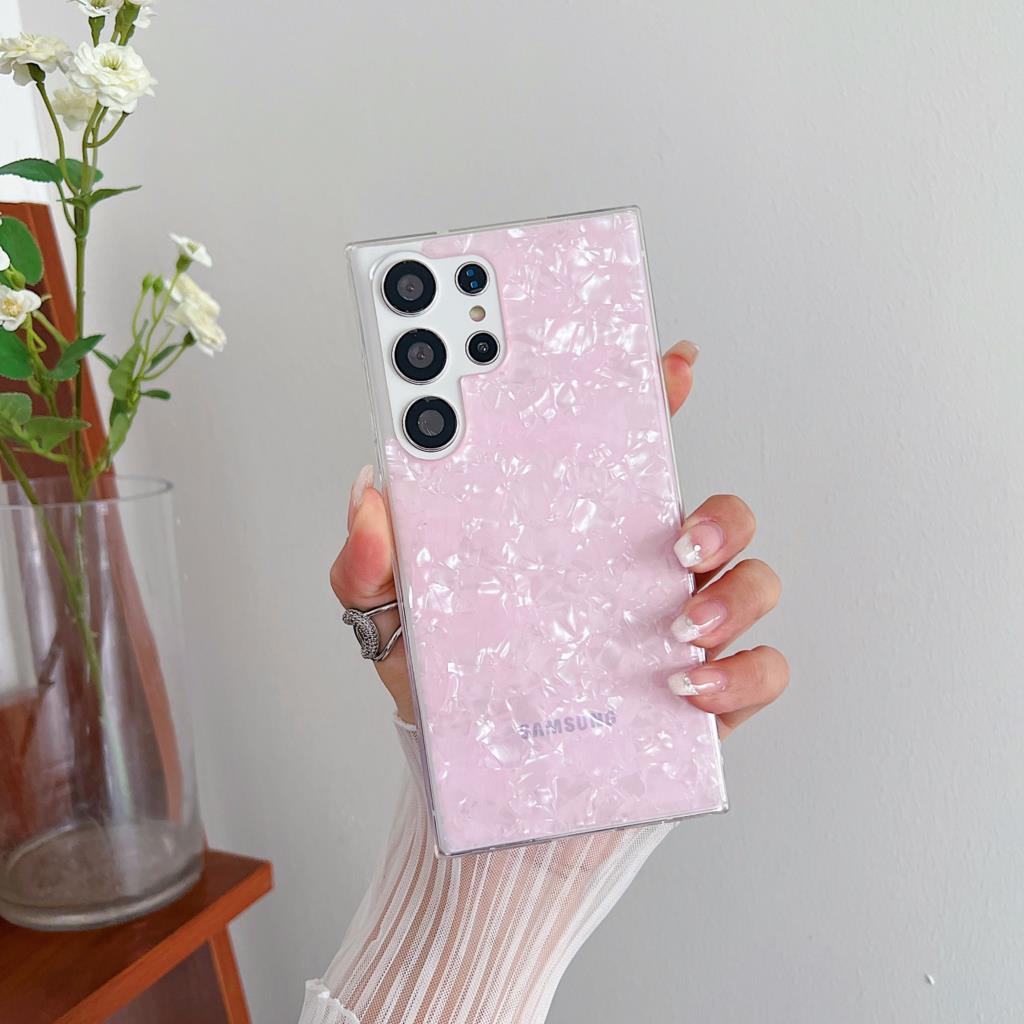 

Shiny Laser Shell Pattern Marble Case For For Samsung S23 S22 S21 Plus Ultra S20 FE A54 A34 A14 A72 A52 A32 A22 A71 A51 A21S Note 20 For S23 Plus