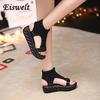 Women Casual Sandals Summer Thick-bottomed Knitting Shoes Sandal Gladiator Bottom Rome