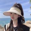 Hat Spring and Summer Female Easiest for Match Air Top Sun Protection Hat Female Wide Brim Face Small Sun Hat Outdoor Beach Cycling Sun Hat