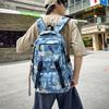 Schoolbag Japanese Trendy Cool Street Style Tie-dye Design Backpack Male Personality Graffiti Middle and High School Students Strong and Durable 