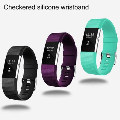 Uhrenarmband, kariertes Muster, Smartwatch-Armband, weiches Silikonarmband, Ersatz für Fitbit Charge 2