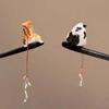 Tassel Cat Fishing Wooden Hair Stick Black Sandalwood Hairpin New Hair Styling Tools  Women Girls