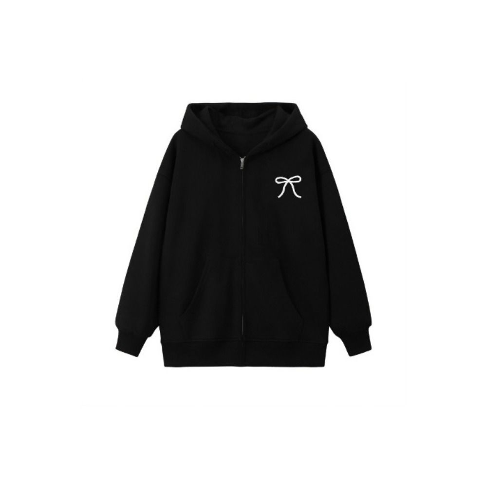 Sweet Bow Teens Autumn Hoodie Loose Y2k Coat Girls Fashion Girl Bowknot Hoodie  Autumn Winter