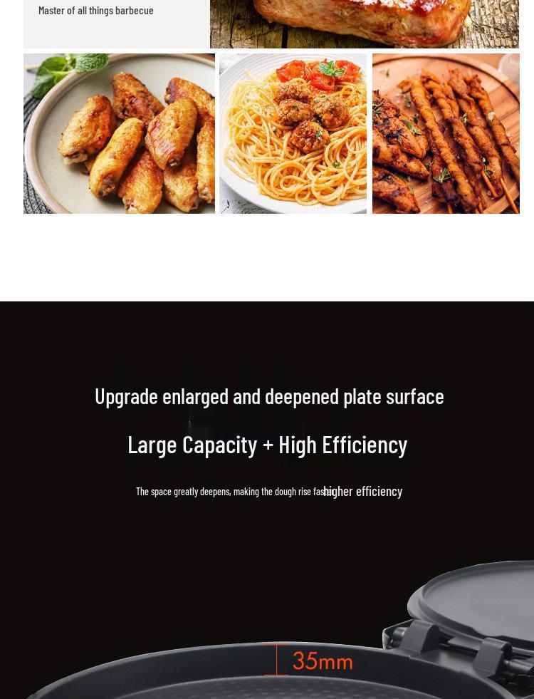 40CM Large Electric Griddle: Double-Sided Non-Stick Crepe & Pancake Pan for Home or Commercial Use