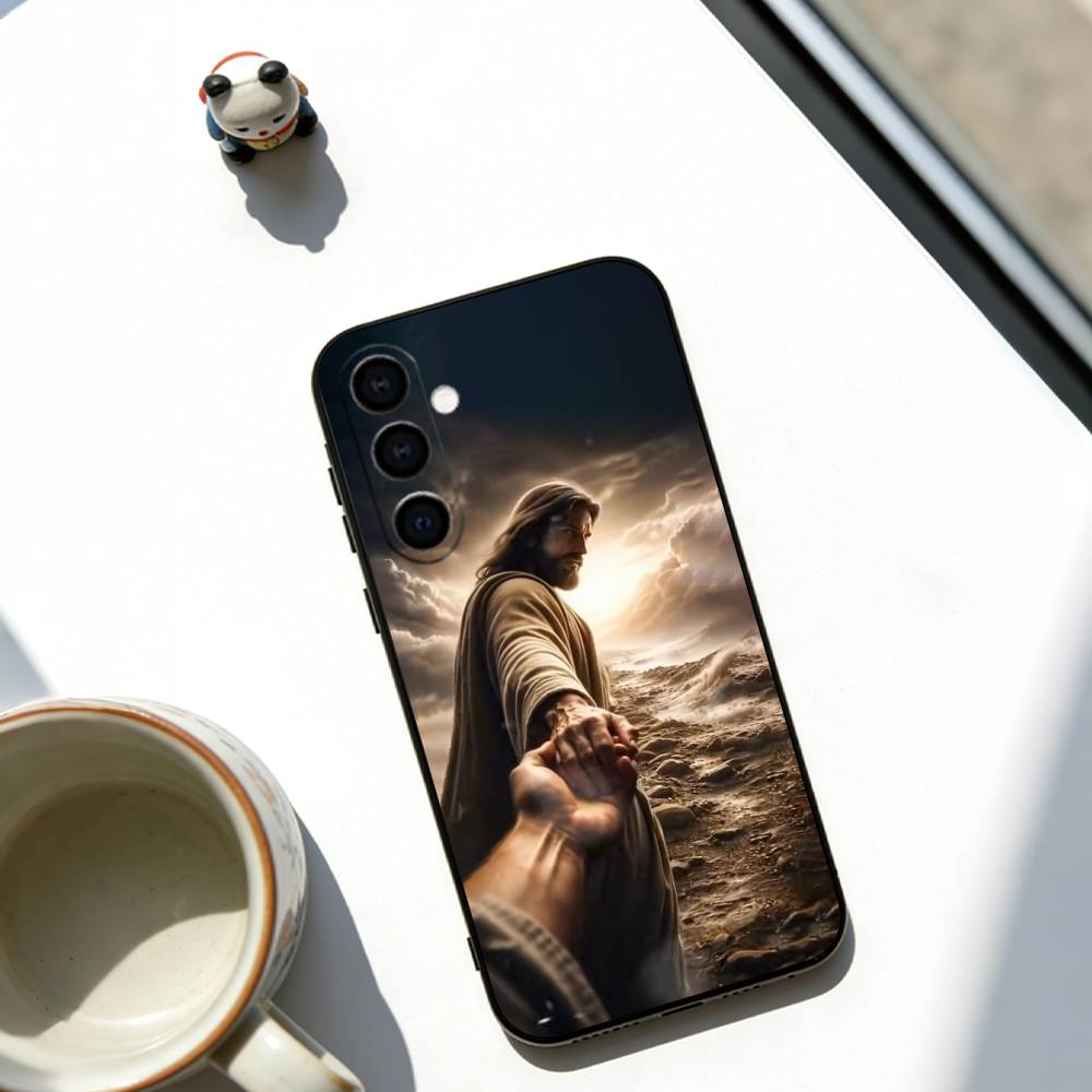 Jesus Christ Phone Case For Samsung Galaxy A73,A72,A71,A70,A53,A52,A51,Soft Silicone Black Cover
