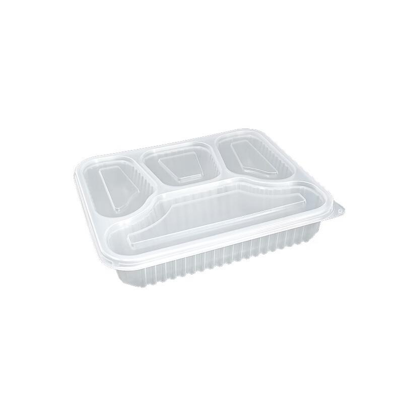 Disposable 4-Compartment Transparent Food Container