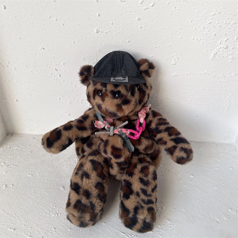 

Plush Leopard Adorable Print Backpack For Kids With Sweet Bear Design Perfect School For коричневый