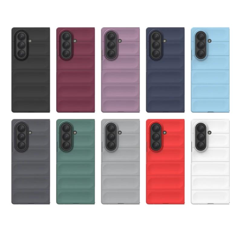 Einfache Bunsiness Handyhülle für Samsung Galaxy Z Fold 7 6 5 4 3 Weiches Flüssigsilikon Nacktes Gerätegefühl Anti-Drop Schutzhülle