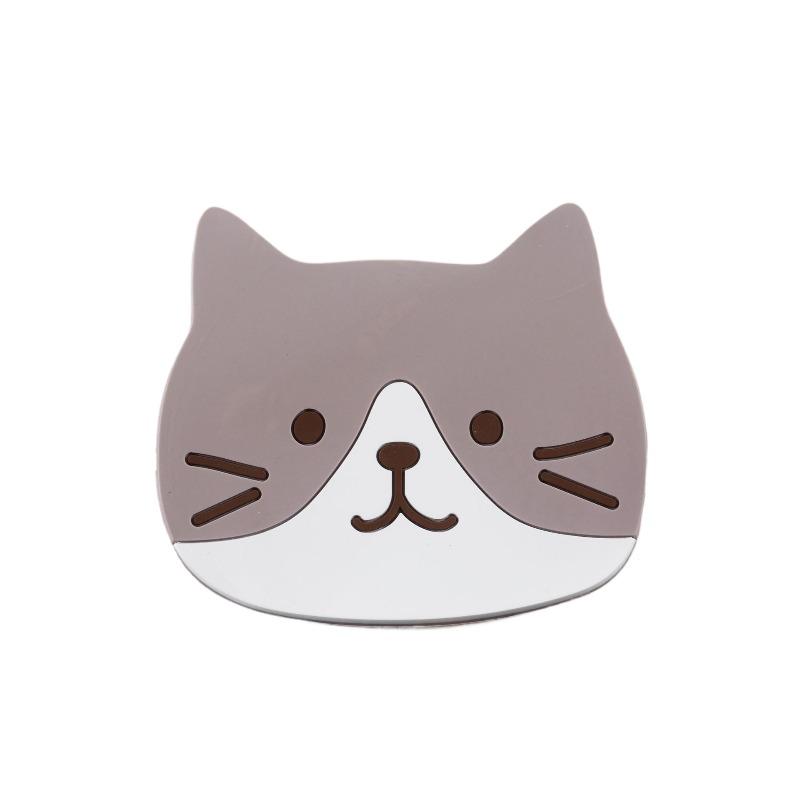 1pc Cat Coasters, Silicone Cute Coasters Easy To Clean, Fun Coaster Non Slip Hot Pads for Drinks, Coffee Table Dinning Room Decorations for Cat Lovers