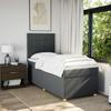 Box Spring Bed with Mattress Dark Gray 90 X 200 Cm Fabric