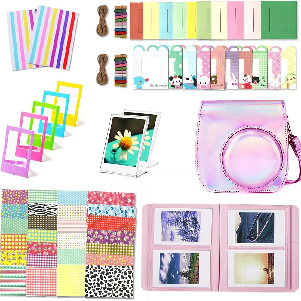 For Instax Mini 12/11/9 PU Leather Camera Case Soft Protective Cover Trave Bag with Shoulder Strap Album Photo Camera Accessorie