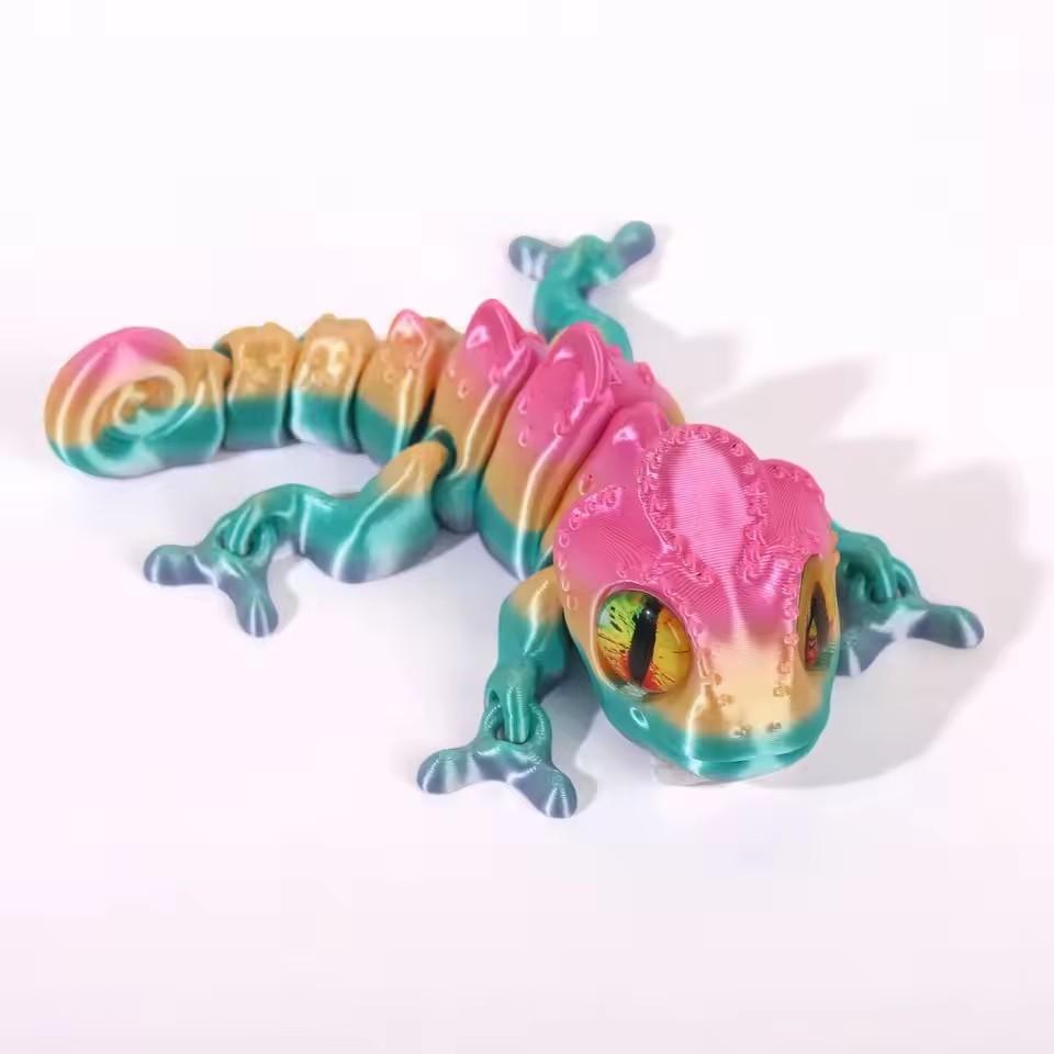 3D Printing Chameleon Figures with Multi-joint Movable & Simulation Eyes - Kids Toy Home Accessories Living Room Decoration Gift